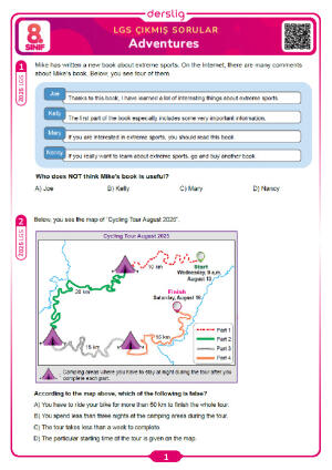 Adventures LGS Çıkmış Sorular