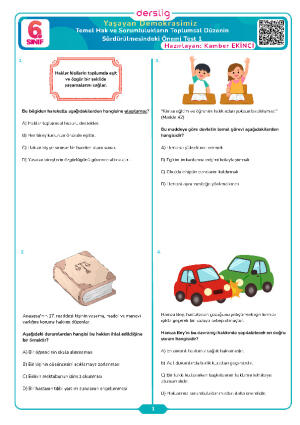 Temel Hak ve Sorumlulukların Toplumsal Düzenin Sürdürülmesindeki Önemi Test- 1