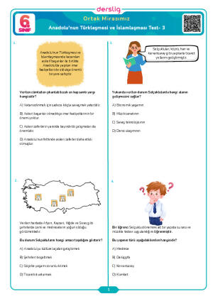 Anadolu'nun Türkleşmesi ve İslamlaşması Test- 3