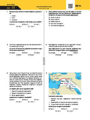Test-35 Eski Çağ Medeniyetleri Ünite Tekrar Testi