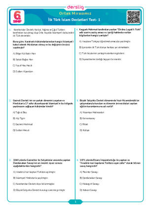 İlk Türk İslam Devletleri Test- 1