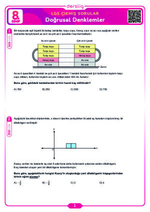 Doğrusal Denklemler LGS Çıkmış Sorular