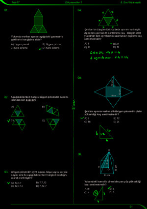 B6 Test-17 Dik piramitler-1 Çözümler