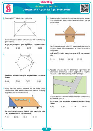 Dörtgenlerin Açıları ile İlgili Problemler