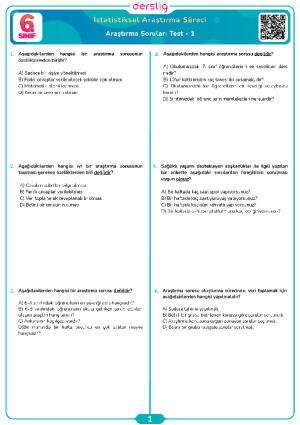 Araştırma Soruları Test- 1