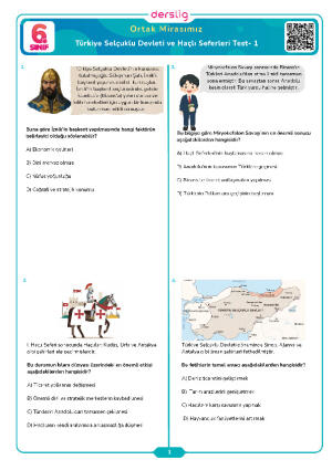 Türkiye Selçuklu Devleti ve Haçlı Seferleri Test- 1
