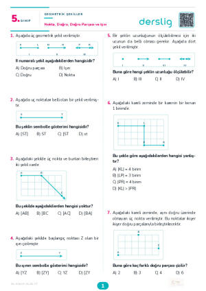 Nokta, Doğru, Doğru Parçası ve Işın Yaprak Testi (Maarif Model)