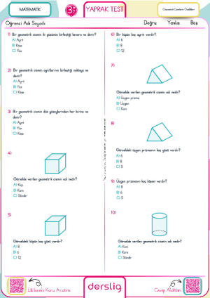 Geometrik Cisimlerin Özellikleri