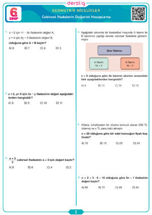 Cebirsel İfadelerin Değerini Hesaplama