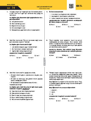 Test-34 Eski Çağ Medeniyetleri Ünite Tekrar Testi
