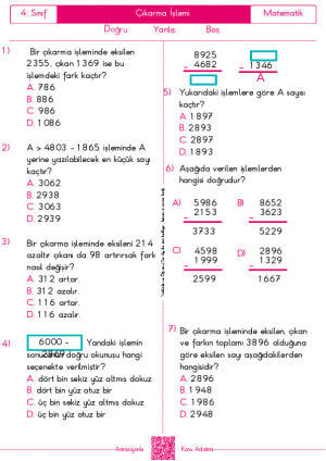 Çıkarma İşlemi