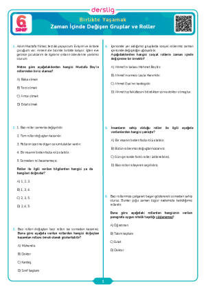 Zaman İçinde Değişen Gruplar ve Roller Test- 1