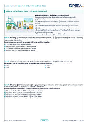 Opera BB Rasyonel Sayılar ile Problem Çözme Bağlam Testi (Ödev Testi)