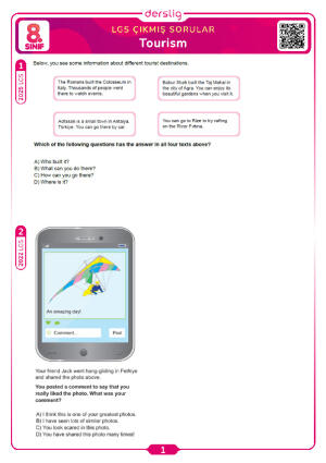 Tourism LGS Çıkmış Sorular