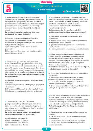 Bir Güzel Hediye Metni İçin Her Açıdan Paragraf Çalışması