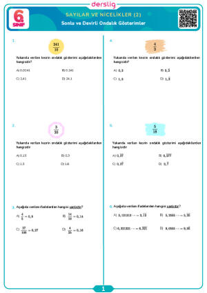 Sonlu ve Devirli Ondalık Gösterimler