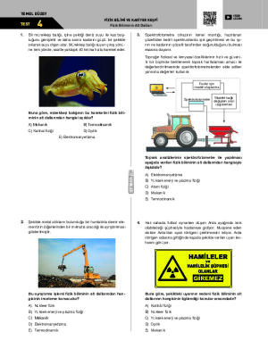 Test-4 Fizik Biliminin Alt Dalları