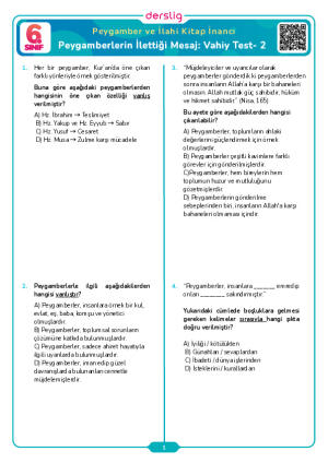 Peygamberlerin İlettiği Mesaj: Vahiy Test- 2
