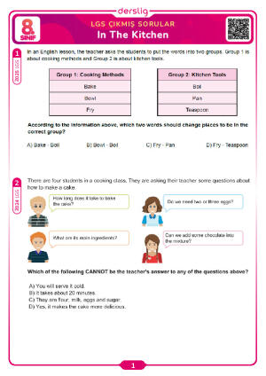 In The Kitchen LGS Çıkmış Sorular