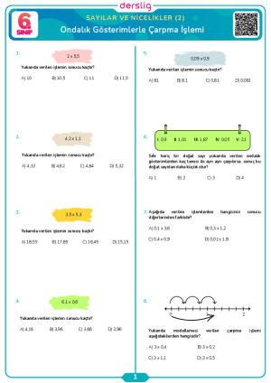 Ondalık Gösterimlerle Çarpma İşlemi