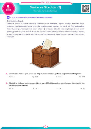 Kesirlerin Farklı Gösterimleri (Bağlam Temelli)