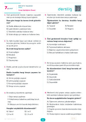 Fırsat Eşitliğinin Önemi Yaprak Testi (Maarif Model)