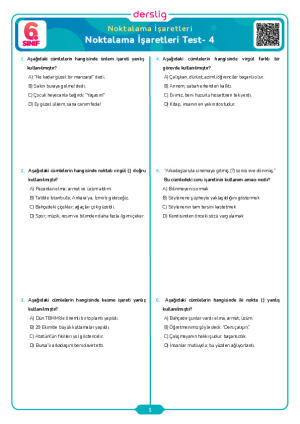 Noktalama İşaretleri Test- 4