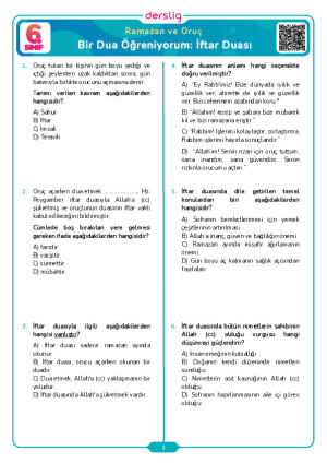 Bir Dua Öğreniyorum: İftar Duası