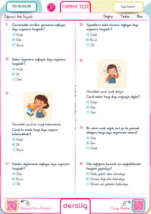 Canlıların Çevreyi Algılama Biçimleri (Duyu Organları)