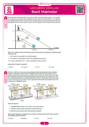Basit Makineler LGS Çıkmış Sorular