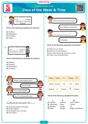 Days of the Week & Time Test
