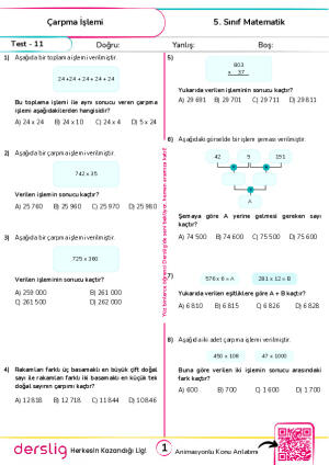 Test 11 - Çarpma İşlemi