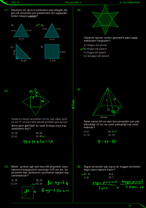B6 Test-18 Dik piramitler-2 Çözümler