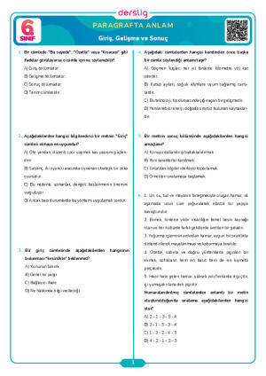 Giriş, Gelişme ve Sonuç