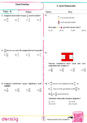 Test-5 Denk Kesirler