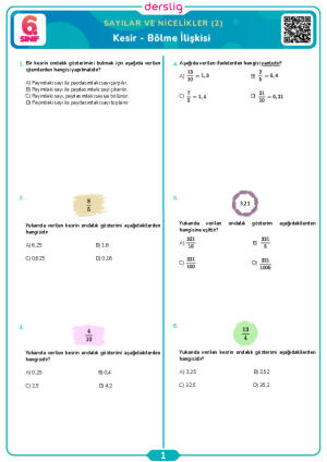 Kesir - Bölme İlişkisi
