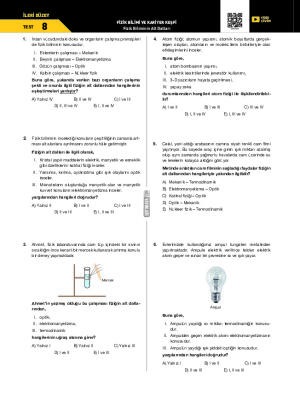 Test-8 Fizik Biliminin Alt Dalları