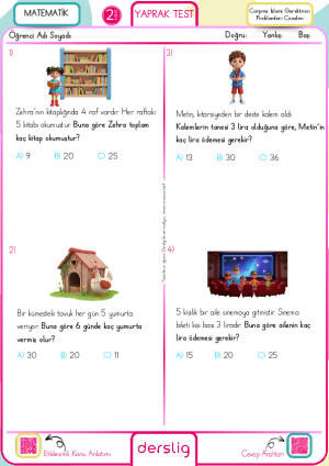 Çarpma İşlemi Gerektiren Problemleri Çözelim