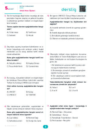 Ortak Miras Öğeleri Yaprak Testi (Maarif Model)