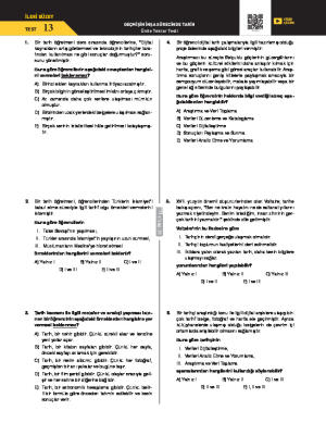Test-13 Geçmişin İnşa Sürecinde Tarih Ünite Tekrar Testi