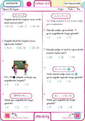 Dört İşlemde Eşitlik