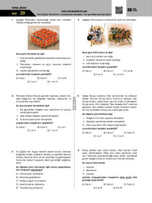 Test-20 Eski Çağ’da Yönetenler ve Savaşanlar (Anadolu - Avrupa Medeniyet Havzaları)