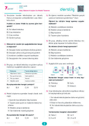 Uzay Gözlem Araçları ile Model Tasarımı Yaprak Testi (Maarif Model)