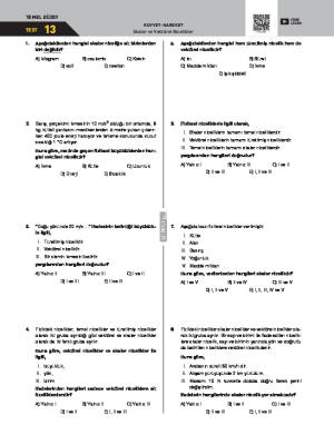 Test-13 Skaler ve Vektörel Nicelikler