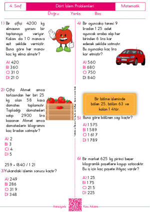 4 İşlem Problemleri