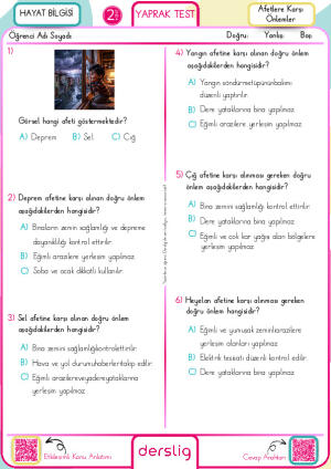 Afetlere Karşı Önlemler