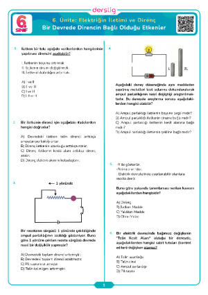 Bir Devrede Direncin Bağlı Olduğu Etkenler