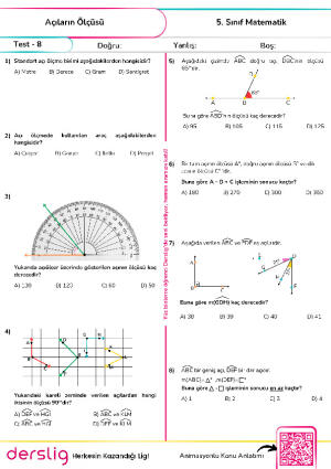 Test 8 - Açıların Ölçüsü