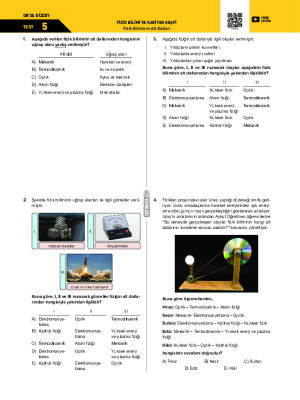 Test-5 Fizik Biliminin Alt Dalları