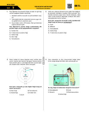 Test-7 Fizik Biliminin Alt Dalları